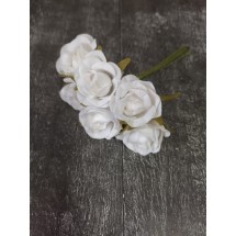 Цветы из ткани 2,5 см в пучках (6 шт) цв. белый, цена за пучок